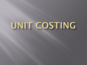 Unit Costing (Output Costing or Single Costing)