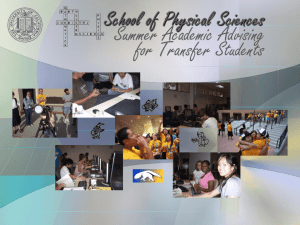 Transfer Power Point 2015 - School of Physical Sciences