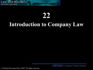 Intro to Company Law cont…