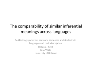 The comparability of similar inferential meanings across languages