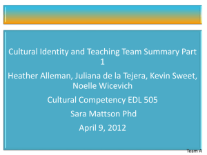 Team A Cultural Identity and Teaching