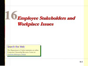 Employee Stakeholders and Workplace Issues