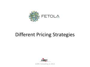 Pricing Strategies - PowerPoint Presentation