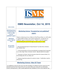 ISMS Newsletter October 14, 2015