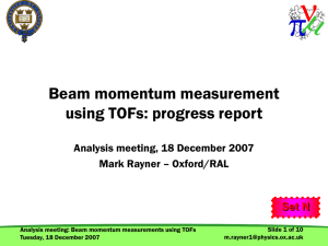 Beam momentum measurement using ToFs & experience