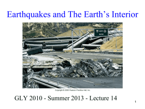Earthquakes and The Earth's Interior - FAU