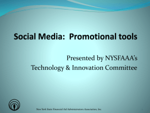 Social Media: Promotional tools