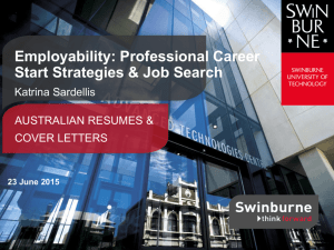 Resumes and cover letters - Swinburne University of Technology