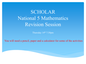 Scholar National 5 Mathematics Homework Session