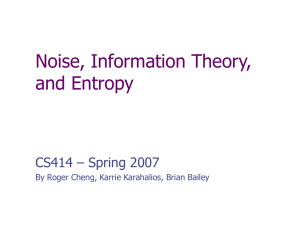 Noise and Entropy - Social Spaces Group