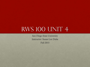 RWS 100 Unit 4