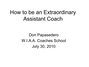 Being an Extraordinary Assistant Coach