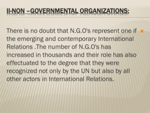 International Non- governmental organization