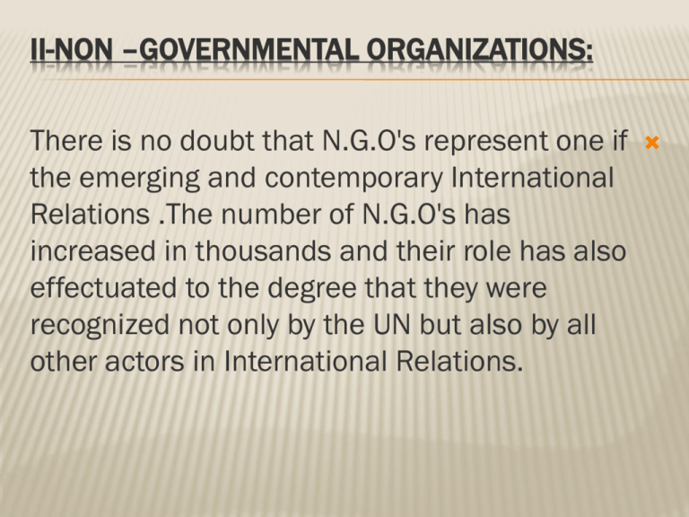 International Non Governmental Organization