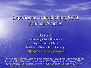 How to Publish in Journals - Cal Poly College of Business