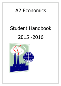 A2 Economics Student Handbook & Summer Task