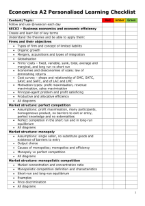 Economics A2 Personalised Learning Checklist