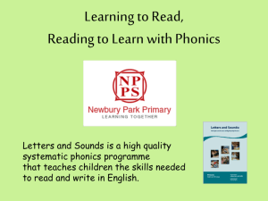 Letters and Sounds - Newbury Park Primary School