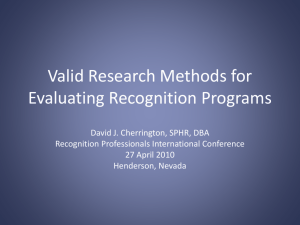 Valid Research Methods for Evaluating Recognition Programs