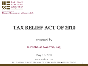 TAX RELIEF ACT OF 2010