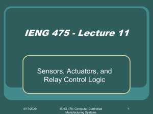 Sensors, Actuators, & Relay Control Logic