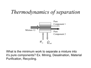 Thermodynamics of separation