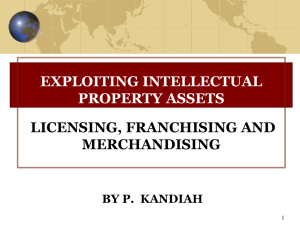 Licensing, Franchising and Merchandising