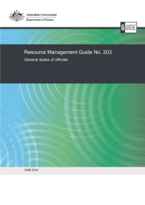 Resource management guide no 203 General duties of officials