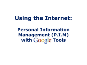 Personal Information Management (P.I.M)