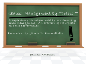 Sales Management by Tactics