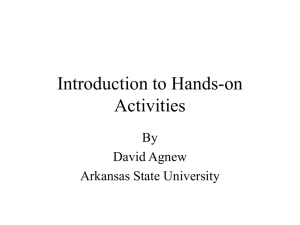 Hands-On Activities Activity Based Learning Experiential Learning