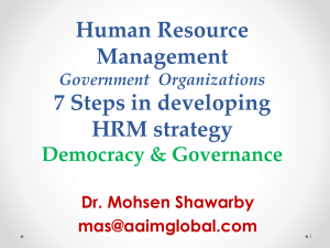 Human Resource Management Steps in developing HRM strategy