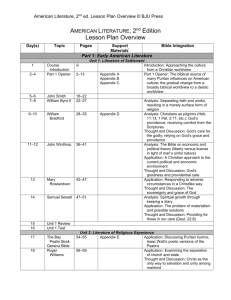 American Literature, 2nd ed. Lesson Plan Overview