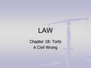 Law-Chapter 18:Torts-A Civil Wrong