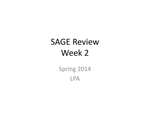 SAGE Review Week 1