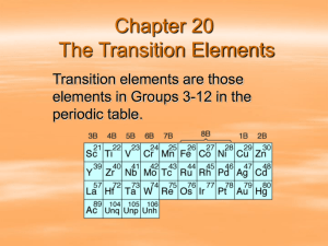 Chapter 20 The Transition Elements