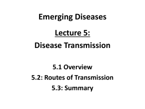 Set 5 Transmission of Disease Agents
