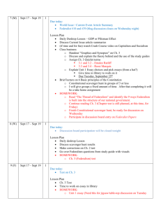 7 (M) Sept 17 – Sept 19 1 Due today: World Issue / Current Event