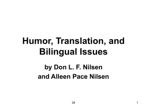 Humor, Translation, and Bilingual Issues