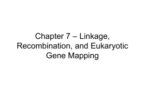 Chapter 7 – Linkage, Recombination, and