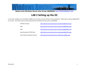 Lab 2 - Setting Up the DC - Boston Area Windows Server User Group