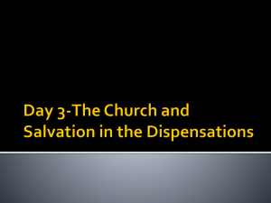 Day 3-The Church and Salvation in the Dispensations