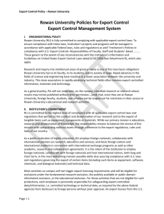 Export Controls Policies and Management System