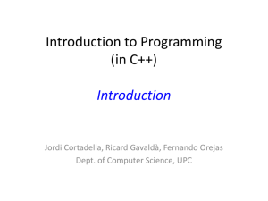 Introduction to Programming(in C++)