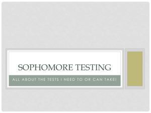 Sophomore Testing - CRUHSD