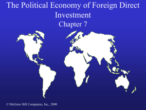 The Political Economy of Foreign Direct Investment Chapter 7