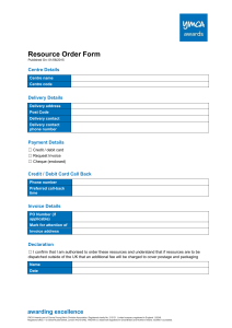 Resource Order Form
