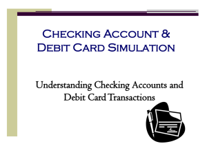Checking Account and Debit Cards FEFE PPT