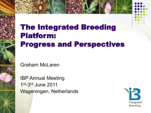 Progress and Perspectives - Integrated Breeding Platform Wiki