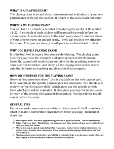 what is a playing exam?